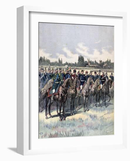 Military Review with General Saussier and Foreign Military Attaches, 14th July 1891-Henri Meyer-Framed Giclee Print