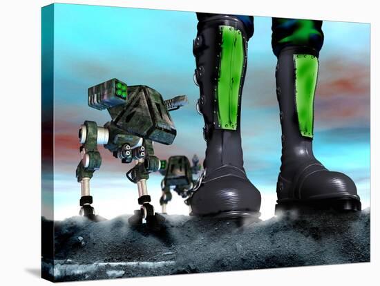 Military Robots-Victor Habbick-Stretched Canvas