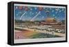 Military Rocket Parade in Tienanmen Square, 1987 Chinese Propaganda-null-Framed Stretched Canvas
