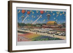 Military Rocket Parade in Tienanmen Square, 1987 Chinese Propaganda-null-Framed Giclee Print