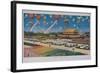 Military Rocket Parade in Tienanmen Square, 1987 Chinese Propaganda-null-Framed Giclee Print