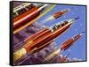 Military Rockets for Space Activity Armed with Death Rays-null-Framed Stretched Canvas