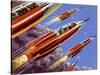 Military Rockets for Space Activity Armed with Death Rays-null-Stretched Canvas