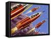 Military Rockets for Space Activity Armed with Death Rays-null-Framed Stretched Canvas