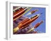 Military Rockets for Space Activity Armed with Death Rays-null-Framed Art Print