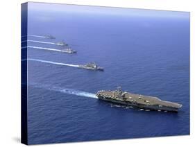 Military Ships Operate in Formation in the South China Sea-Stocktrek Images-Stretched Canvas