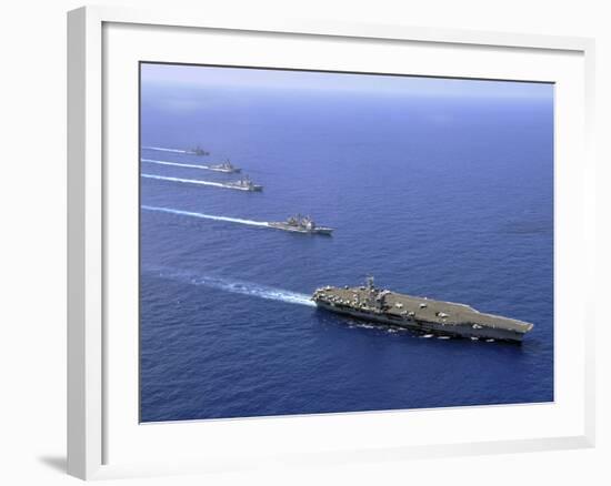 Military Ships Operate in Formation in the South China Sea-Stocktrek Images-Framed Photographic Print