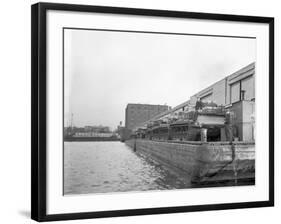Military Tanks Being Loaded onto a Barge-null-Framed Photographic Print