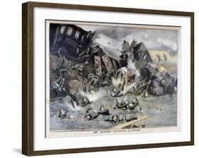 Military Train Accident in Dorpat, Russia, 1897-F Meaulle-Framed Giclee Print