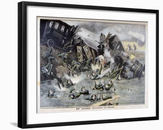 Military Train Accident in Dorpat, Russia, 1897-F Meaulle-Framed Giclee Print