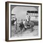 Military Transport Cart with an Escort of Indian Soldiers, Burma, 1898-null-Framed Photographic Print