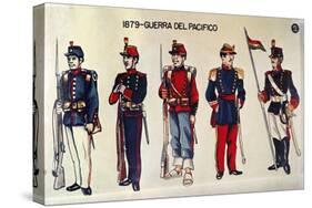 Military Uniforms at Time of Pacific War-null-Stretched Canvas