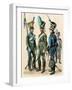 Military Uniforms (Bavarian Military Uniforms, Early 1800S: Lancer, Cavalry and Hussar (Left-Right)-null-Framed Giclee Print