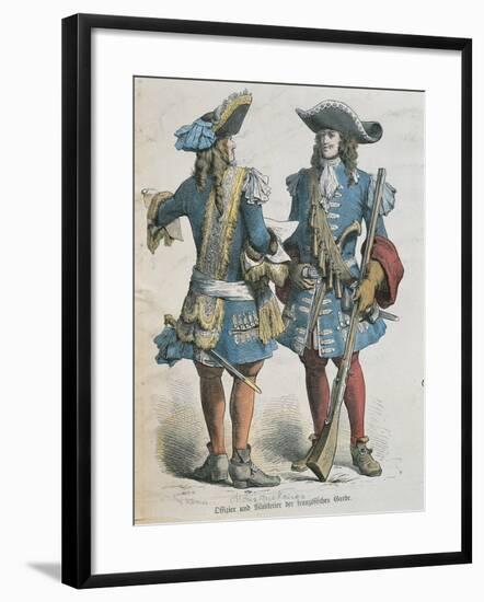 Military Uniforms of Louis XIV Musketeers-null-Framed Giclee Print