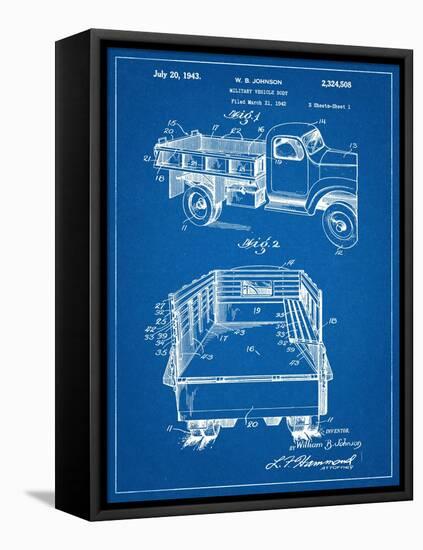 Military Vehicle Truck Patent-null-Framed Stretched Canvas