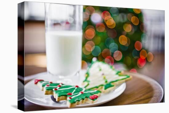 Milk and Christmas Cookies-null-Stretched Canvas