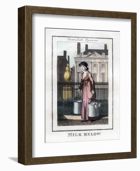 Milk Below!, Cavendish Square, London, 1805-null-Framed Giclee Print