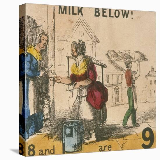 Milk Below!, Cries of London, C1840-TH Jones-Stretched Canvas