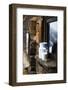 Milk Can and Glass of Milk on Window Sill of Alpine Chalet-Sabine Mader-Framed Photographic Print