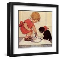 Milk for Kitty-Jessie Willcox Smith-Framed Art Print