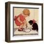 Milk for Kitty-Jessie Willcox Smith-Framed Art Print