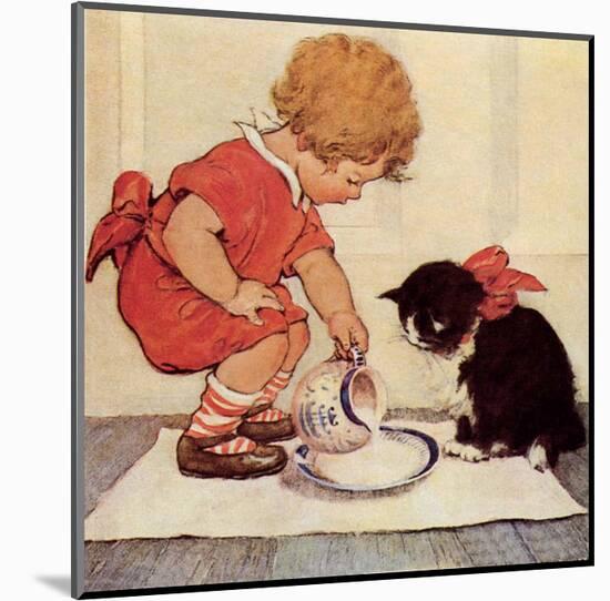 Milk for Kitty-Jessie Willcox Smith-Mounted Art Print