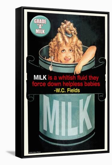 Milk is a Whitish Fluid They Force Down Helpless Babies-null-Framed Stretched Canvas