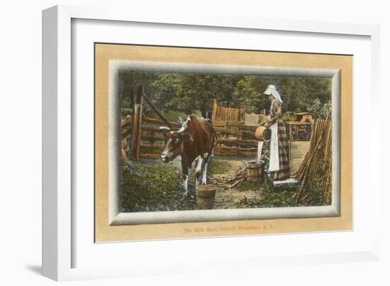 Milk Maid, Catskills, New York-null-Framed Art Print