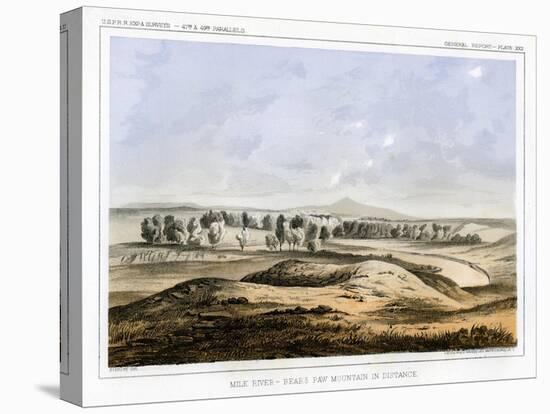 Milk River, with Bear's Paw Mountain in the Distance, Montana, USA, 1856-John Mix Stanley-Stretched Canvas