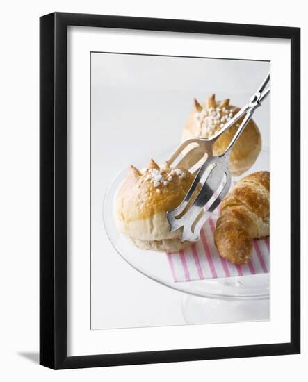 Milk Rolls and Croissant with Cake Tongs-Caroline Martin-Framed Photographic Print