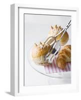 Milk Rolls and Croissant with Cake Tongs-Caroline Martin-Framed Photographic Print