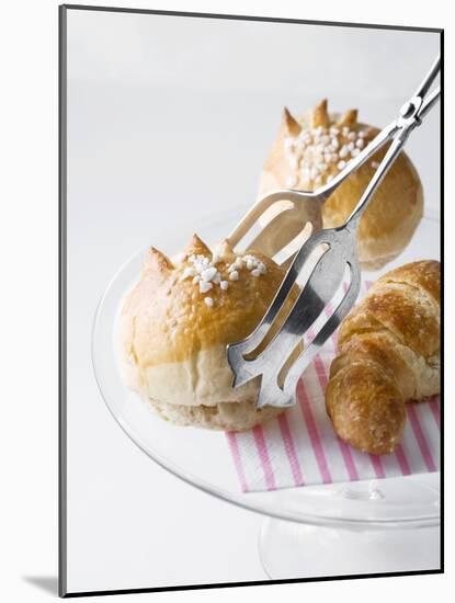 Milk Rolls and Croissant with Cake Tongs-Caroline Martin-Mounted Photographic Print
