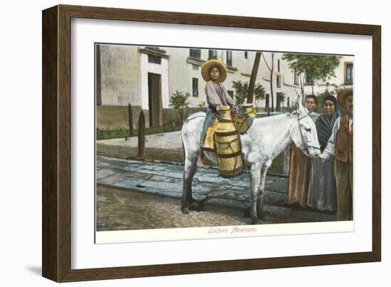 Milk Seller on Burro, Mexico-null-Framed Art Print
