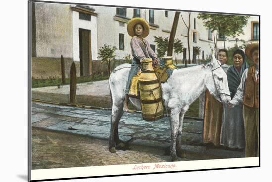 Milk Seller on Burro, Mexico-null-Mounted Art Print