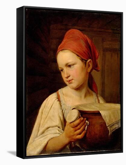 Milkgirl, 1820-Alexei Gavrilovich Venetsianov-Framed Stretched Canvas