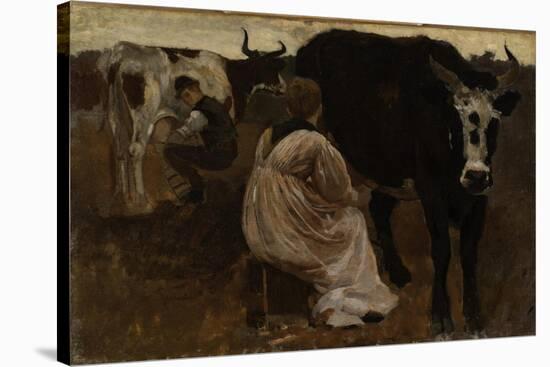 Milking, 1875-Winslow Homer-Stretched Canvas