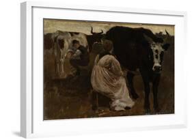 Milking, 1875-Winslow Homer-Framed Giclee Print