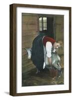 Milking a Goat, Norway-null-Framed Art Print