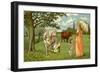 Milking cow for chocolate and milk-Thomas Crane-Framed Giclee Print