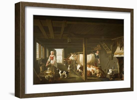 Milking in Winter-Jan van Gool-Framed Giclee Print