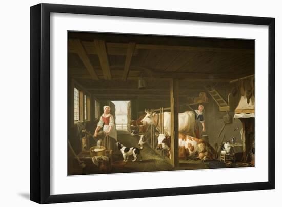 Milking in Winter-Jan van Gool-Framed Giclee Print