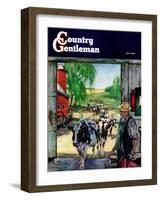 "Milking Time," Country Gentleman Cover, July 1, 1946-Matt Clark-Framed Giclee Print
