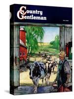 "Milking Time," Country Gentleman Cover, July 1, 1946-Matt Clark-Stretched Canvas
