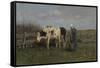 Milking Time-Anton Mauve-Framed Stretched Canvas