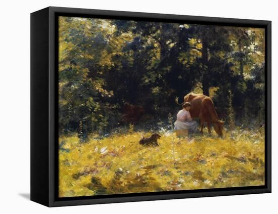 Milking Time-Charles Courtney Curran-Framed Stretched Canvas