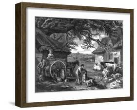 Milking Time-null-Framed Art Print