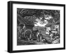 Milking Time-null-Framed Art Print