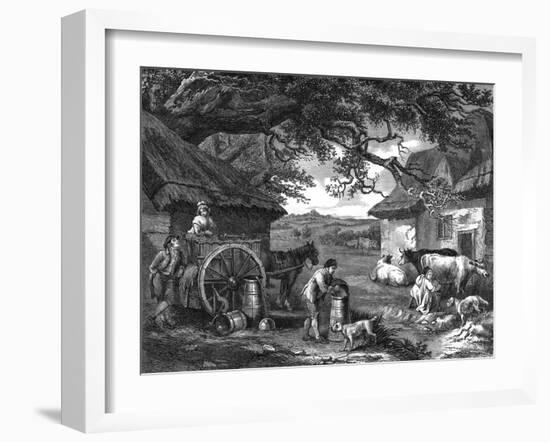 Milking Time-null-Framed Art Print