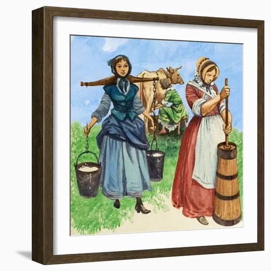 Milking-Peter Jackson-Framed Giclee Print