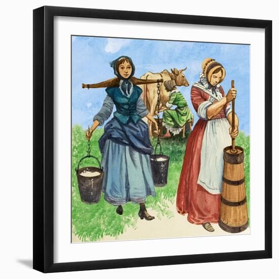 Milking-Peter Jackson-Framed Giclee Print